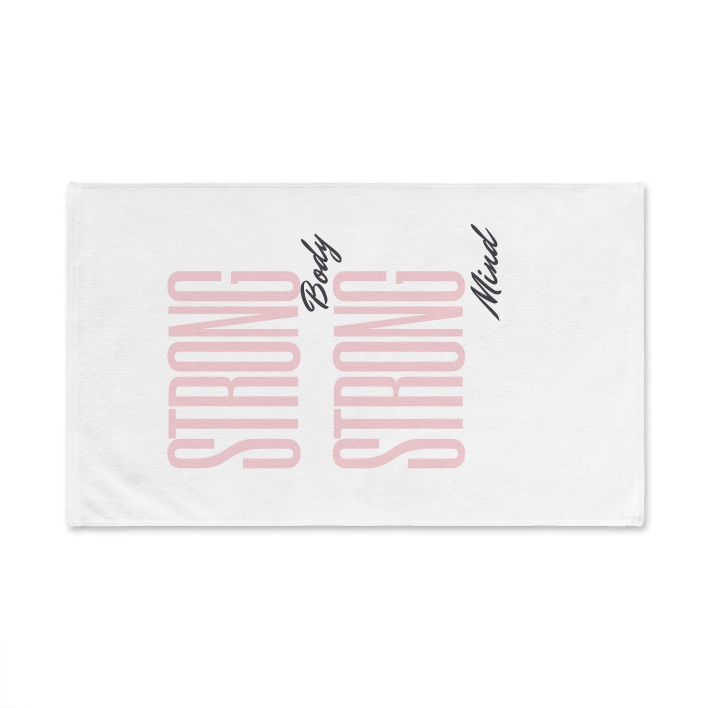 Motivational Hand Towel - Strong Body Strong Mind, Home Gym Decor, Fitness Gift, Unique Bathroom Towel, Positive Affirmation Towel