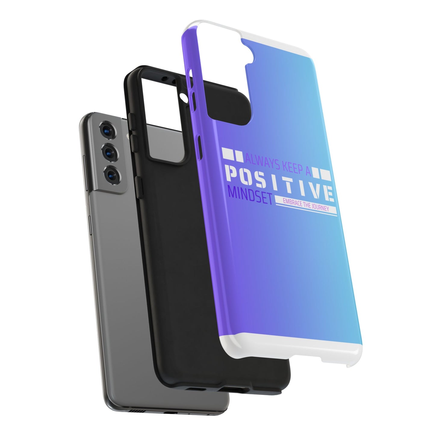 Positive Mindset Tough Phone Case, Motivational Phone Cover, Unique Phone Accessories, Gifts for Friends, Inspirational Designs