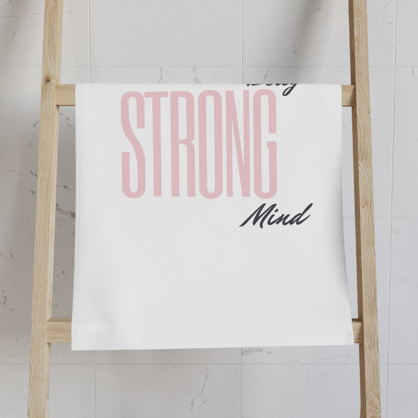 Motivational Hand Towel - Strong Body Strong Mind, Home Gym Decor, Fitness Gift, Unique Bathroom Towel, Positive Affirmation Towel