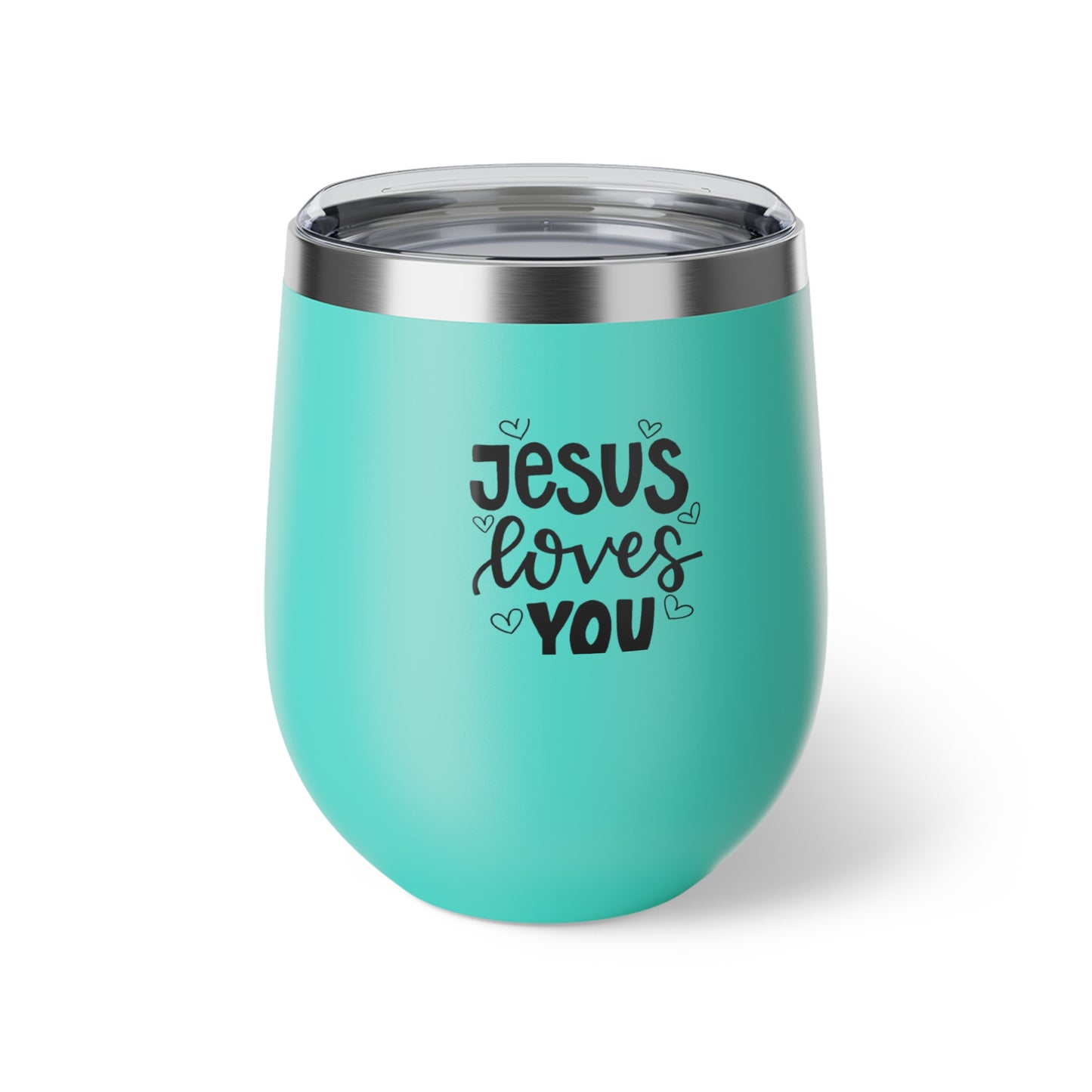 Jesus Loves You Copper Insulated Cup, 12oz - Perfect for Gifts, Christian Home, Coffee Lovers, Holiday Celebrations, and Everyday Use