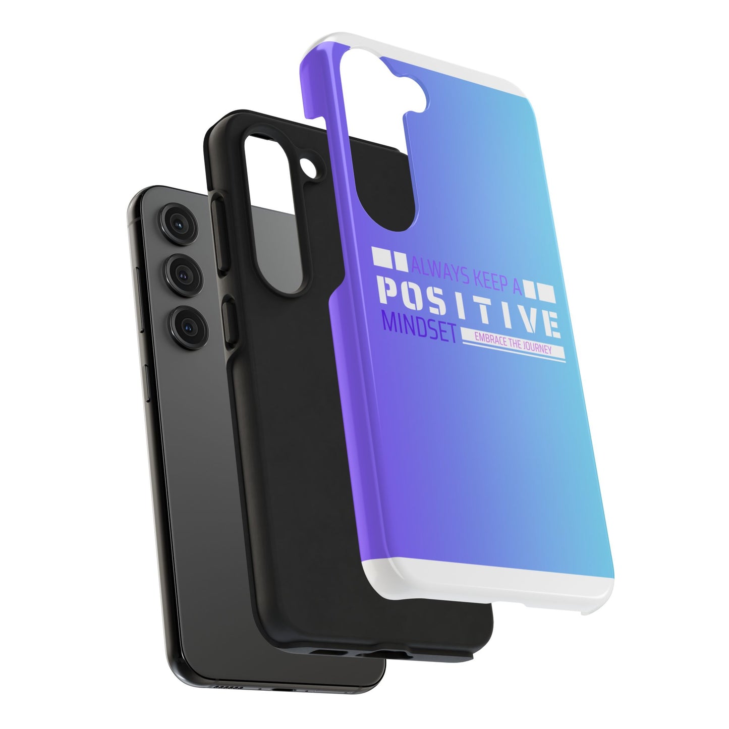 Positive Mindset Tough Phone Case, Motivational Phone Cover, Unique Phone Accessories, Gifts for Friends, Inspirational Designs