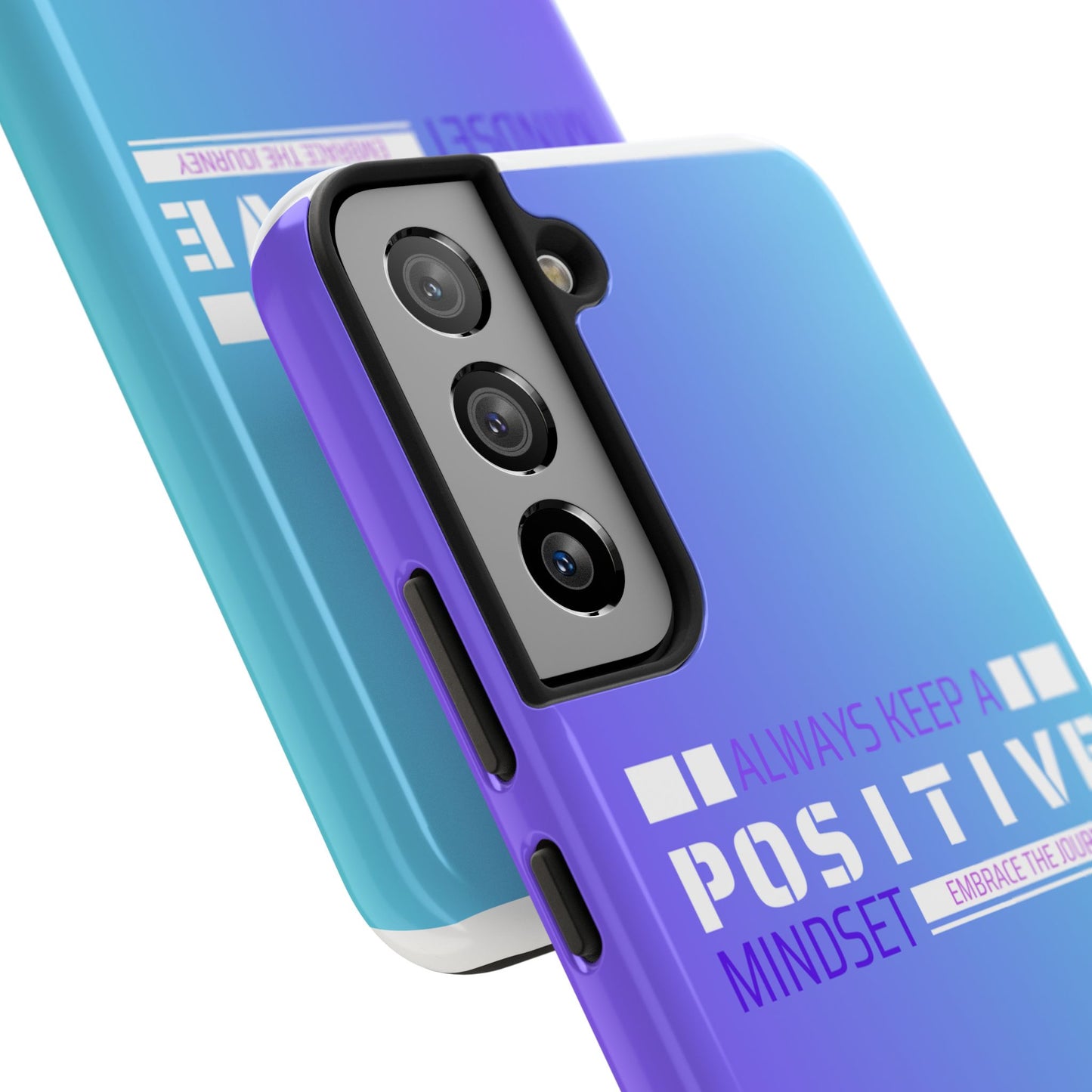 Positive Mindset Tough Phone Case, Motivational Phone Cover, Unique Phone Accessories, Gifts for Friends, Inspirational Designs