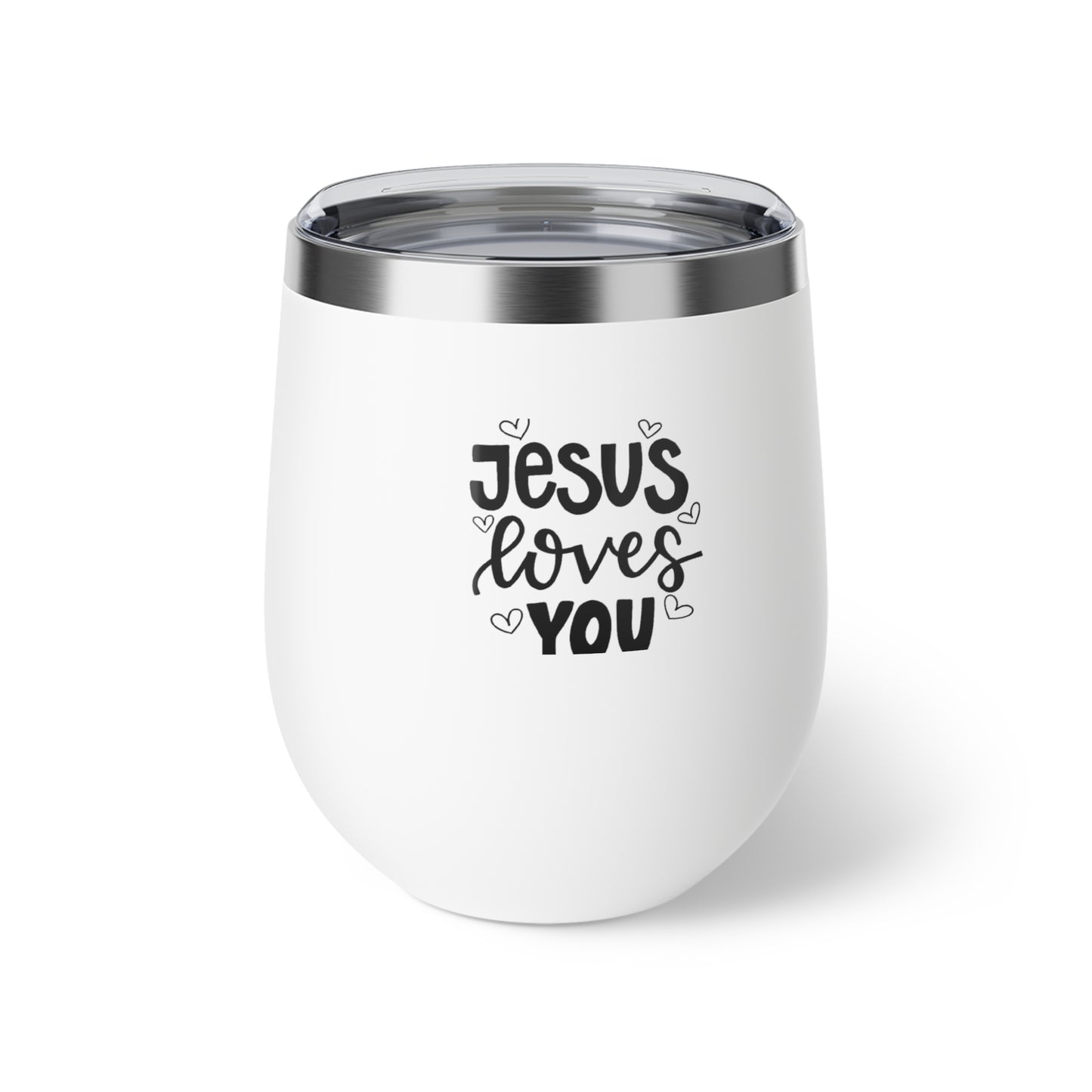 Jesus Loves You Copper Insulated Cup, 12oz - Perfect for Gifts, Christian Home, Coffee Lovers, Holiday Celebrations, and Everyday Use