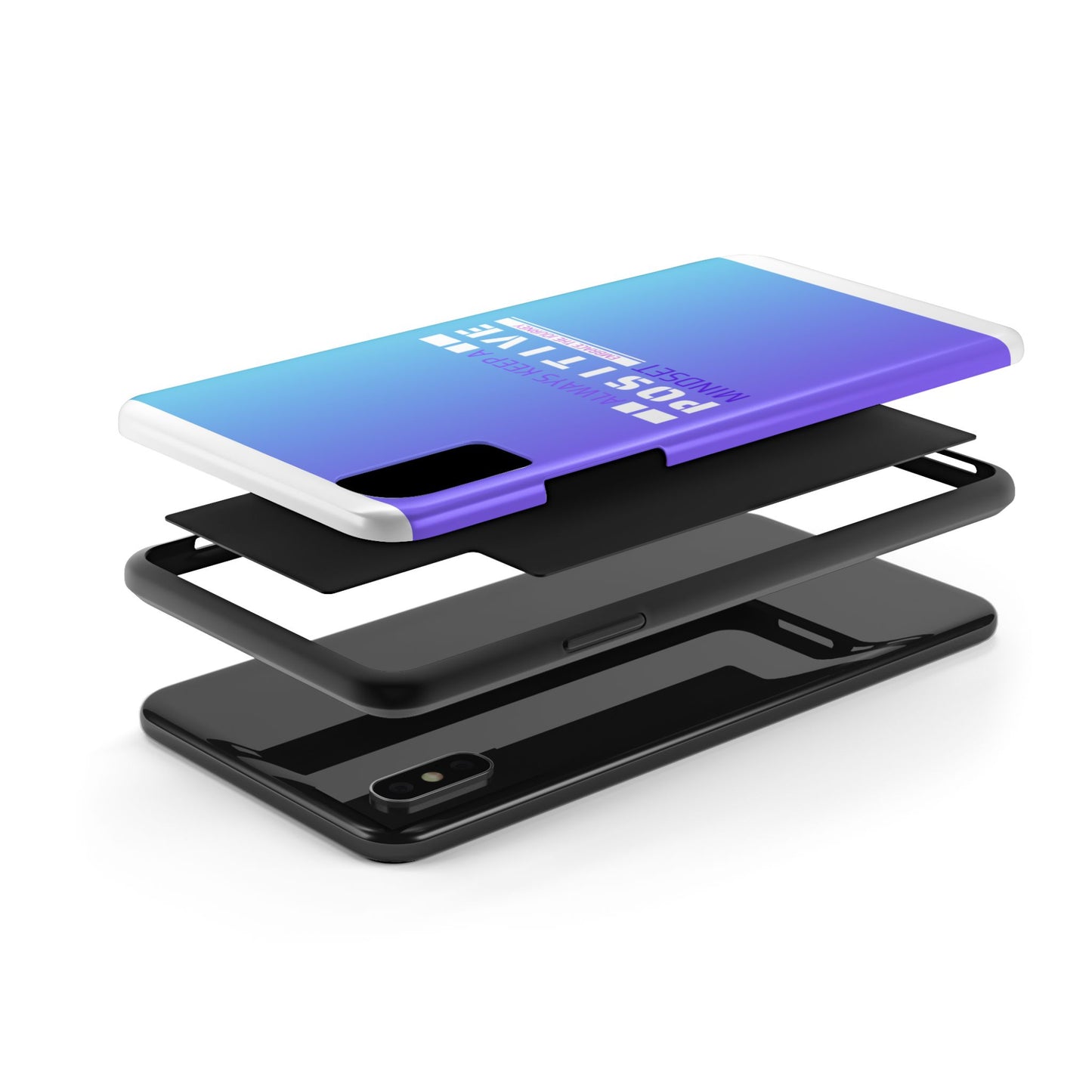 Positive Mindset Tough Phone Case, Motivational Phone Cover, Unique Phone Accessories, Gifts for Friends, Inspirational Designs