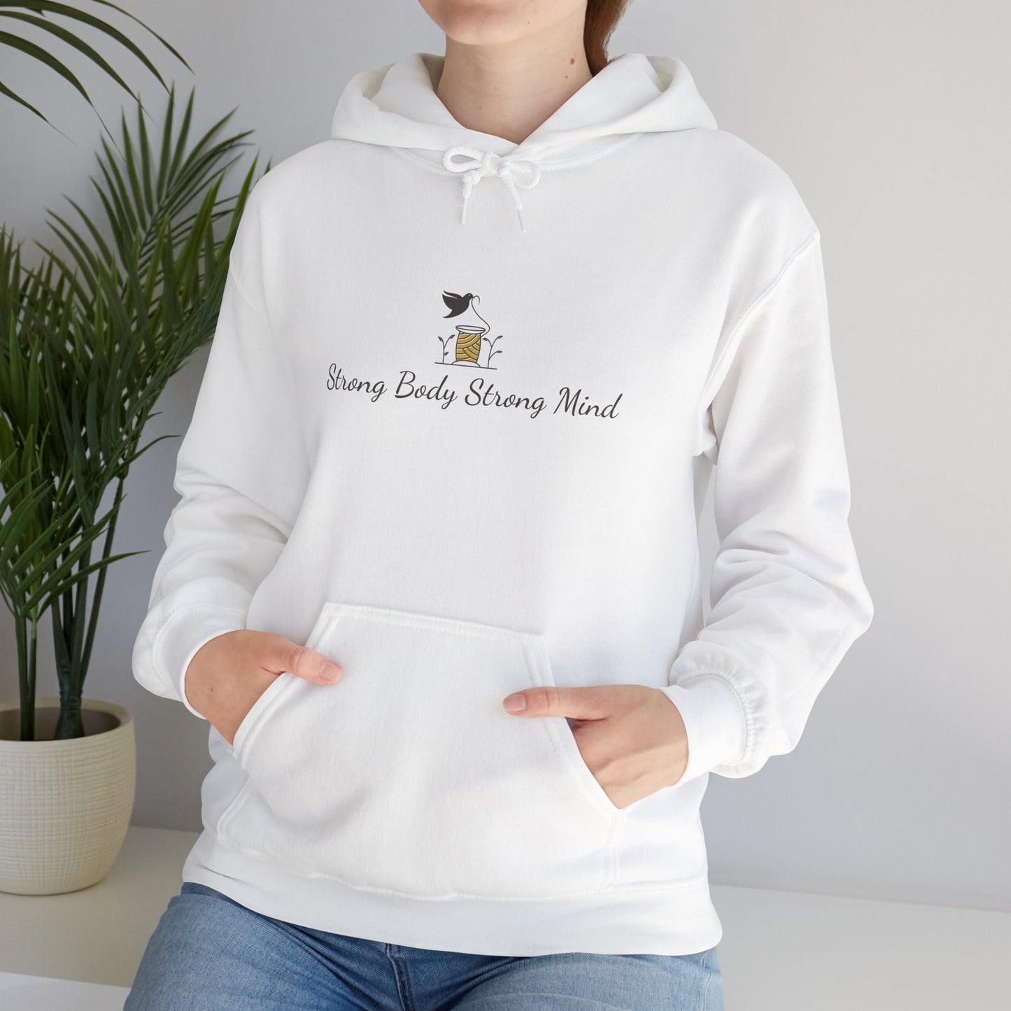 Strong Body Strong Mind Hoodie, Motivational Sweatshirt, Unisex Pullover, Fitness Gift, Workout Apparel, Inspirational Clothing