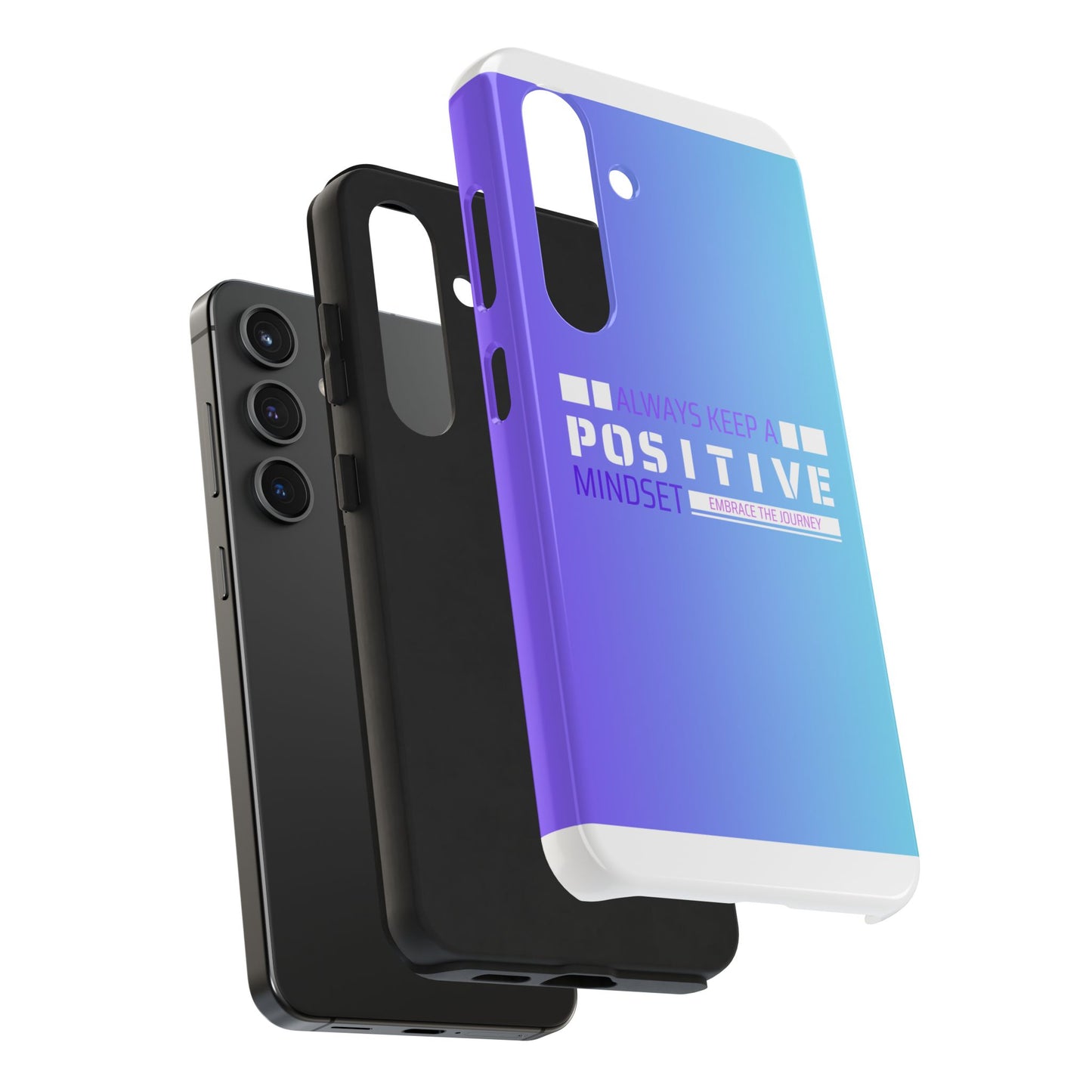 Positive Mindset Tough Phone Case, Motivational Phone Cover, Unique Phone Accessories, Gifts for Friends, Inspirational Designs